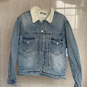 Pacsun Vintage Fit Sherpa Lined Denim Jacket - L